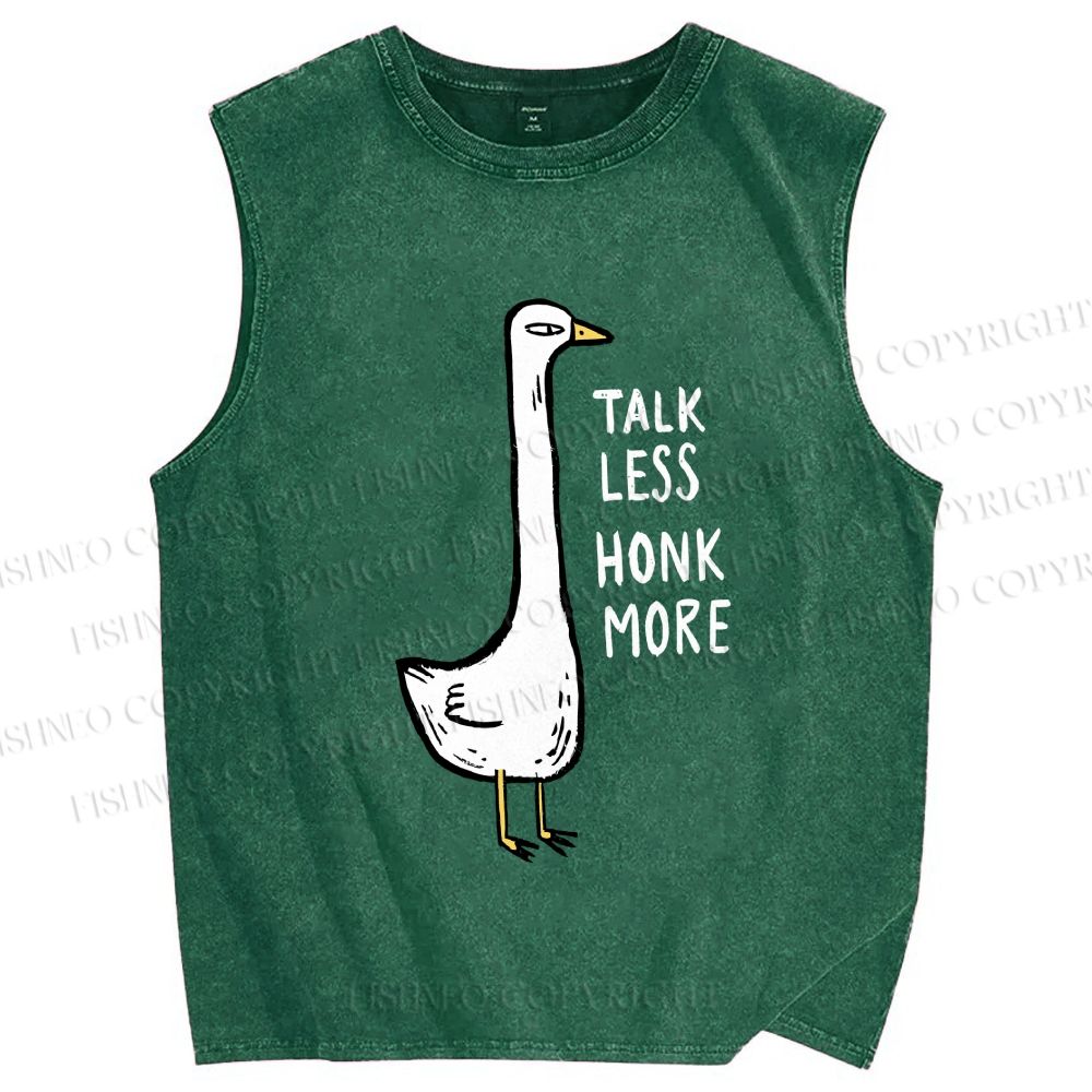 Unisex Talk Less Honk More Printed Washed Tank Top
