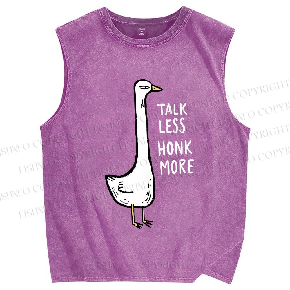 Unisex Talk Less Honk More Printed Washed Tank Top