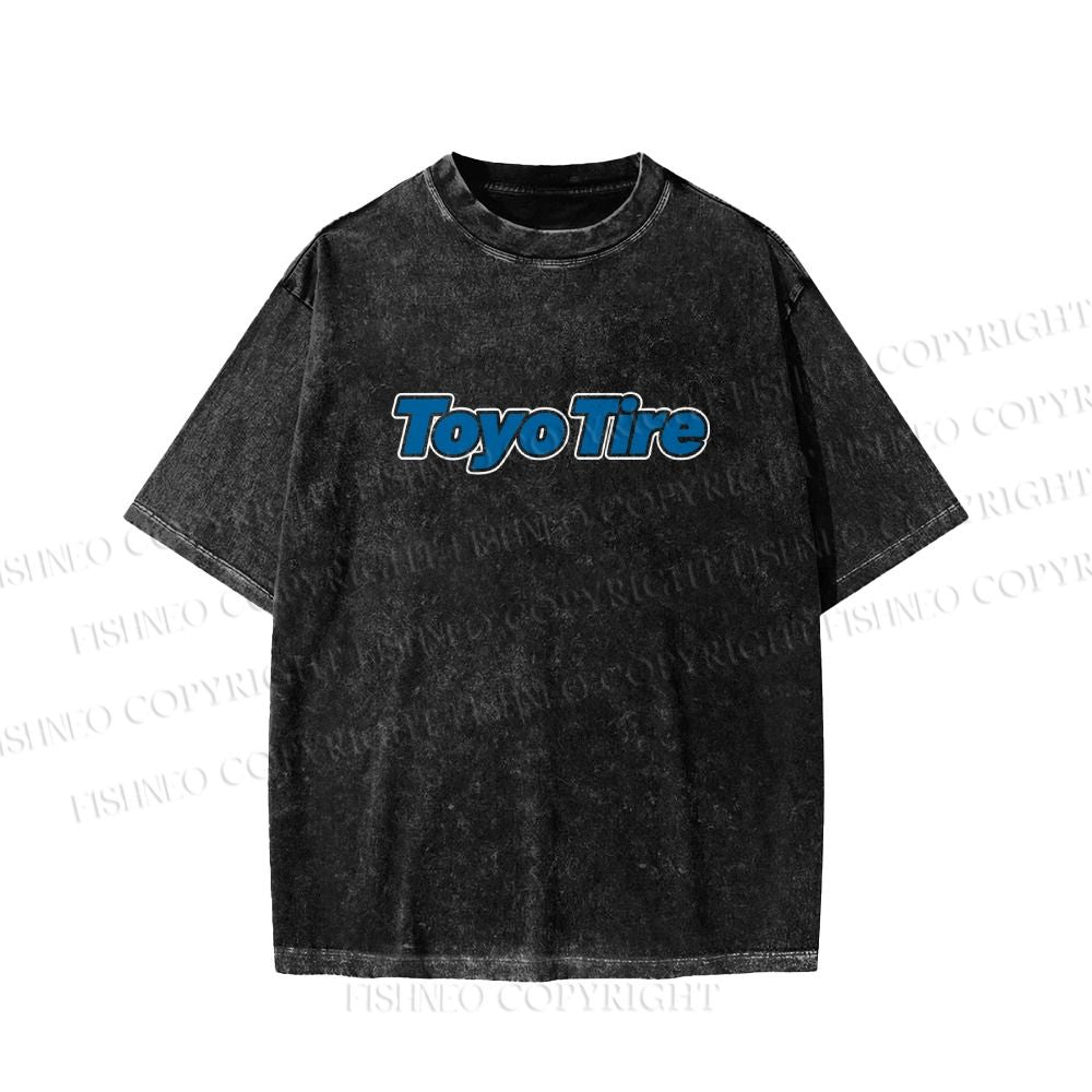 Unisex Japanese Car Printed Washed Tee