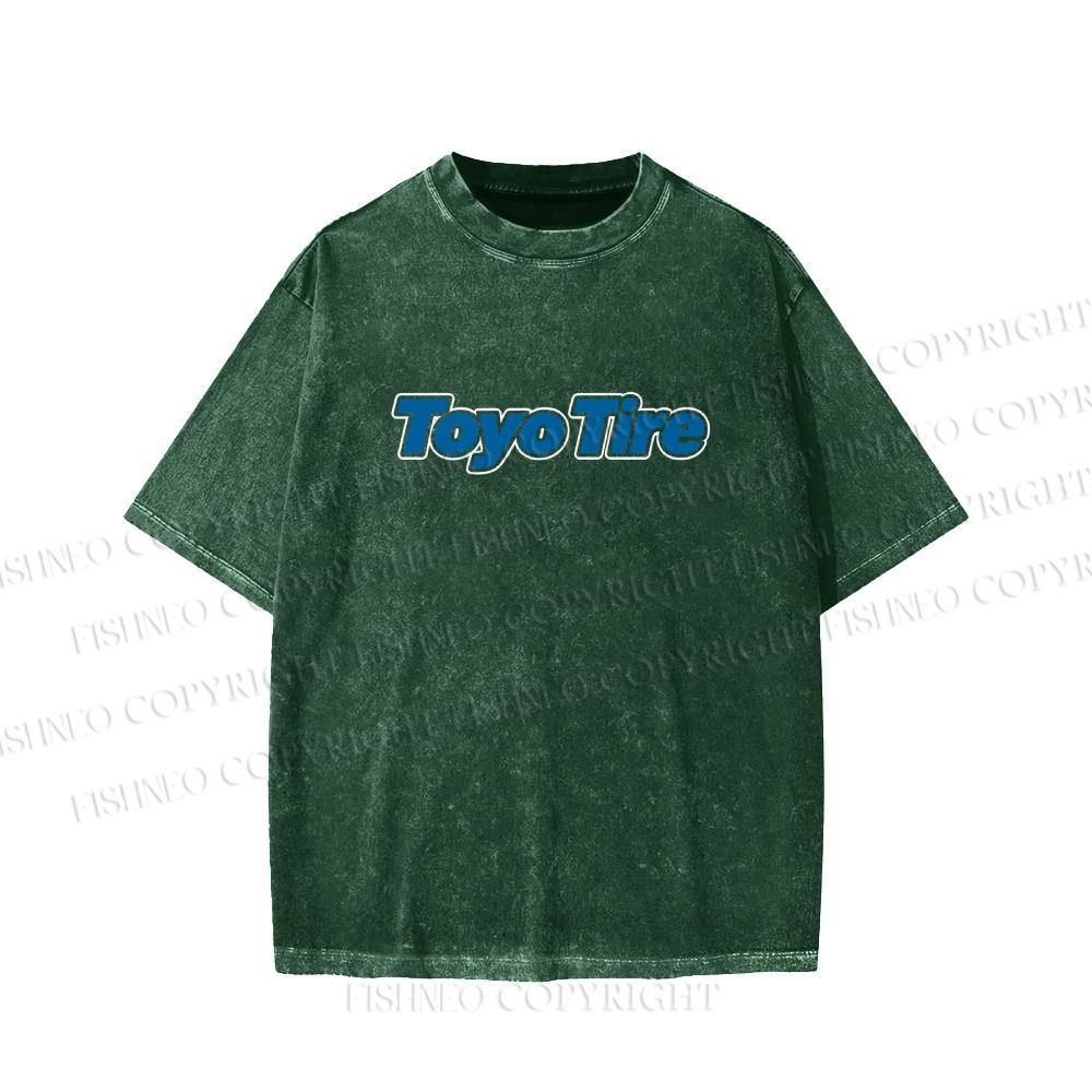 Unisex Japanese Car Printed Washed Tee
