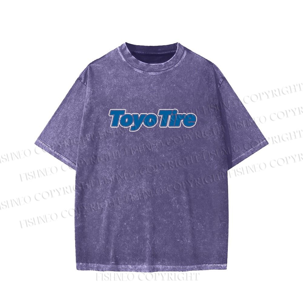 Unisex Japanese Car Printed Washed Tee