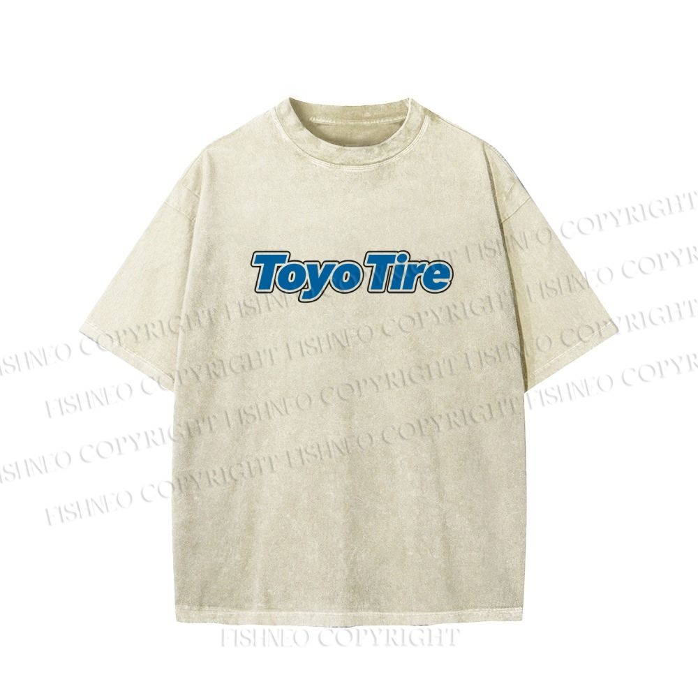 Unisex Japanese Car Printed Washed Tee