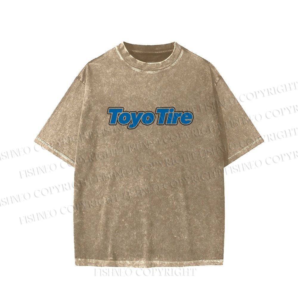 Unisex Japanese Car Printed Washed Tee
