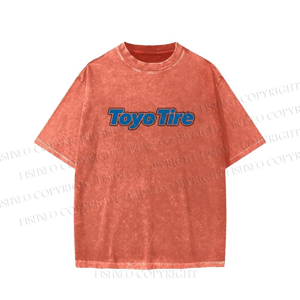 Unisex Japanese Car Printed Washed Tee
