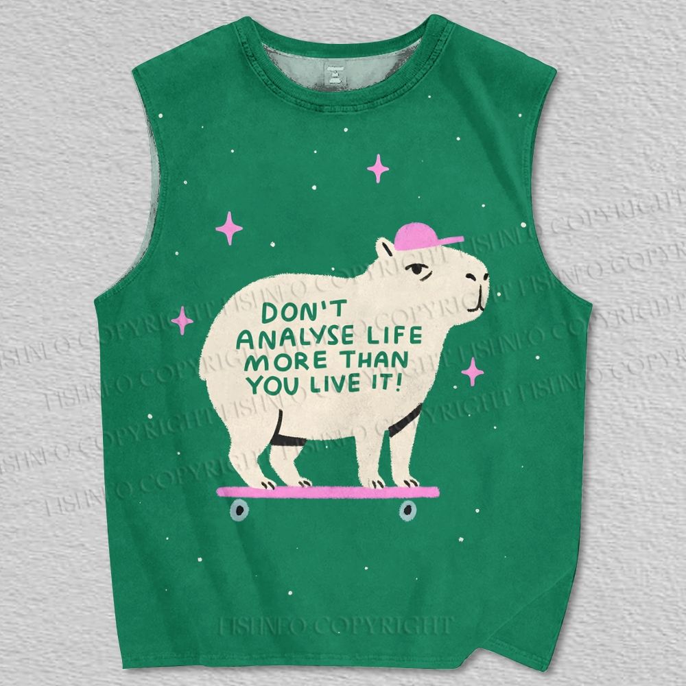Unisex Philosophical Capybara Printed Tank Top