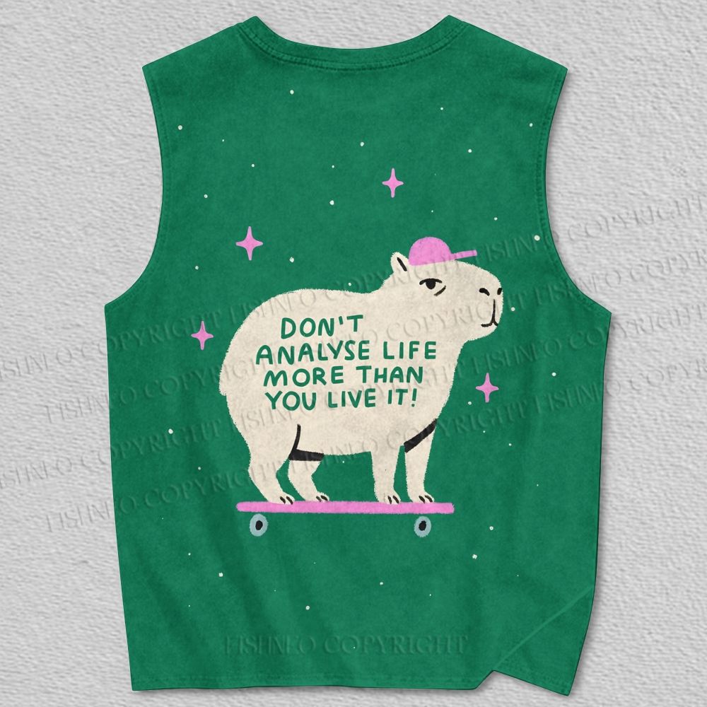 Unisex Philosophical Capybara Printed Tank Top