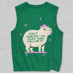 Unisex Philosophical Capybara Printed Tank Top