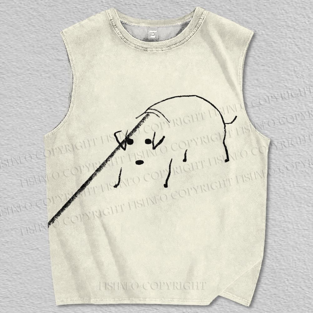 Unisex Dog on a Leash Printed Tank Top
