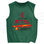 Unisex Hattori Hanzo Sword Sushi Printed Washed Tank Top