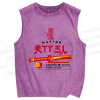 Unisex Hattori Hanzo Sword Sushi Printed Washed Tank Top