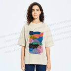 Unisex Cat Jenga Printed Washed Tee