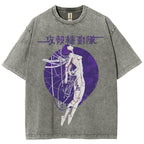 Robot Girl Ghost in the Shell Cyberpunk Vintage Washed T-shirt