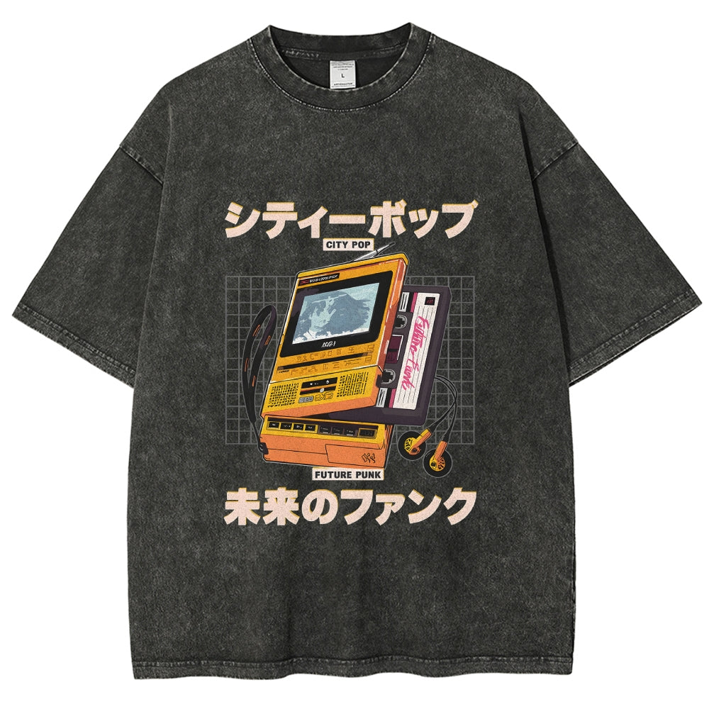 Virtua Wave Black Plastic Desire Washed T-Shirt