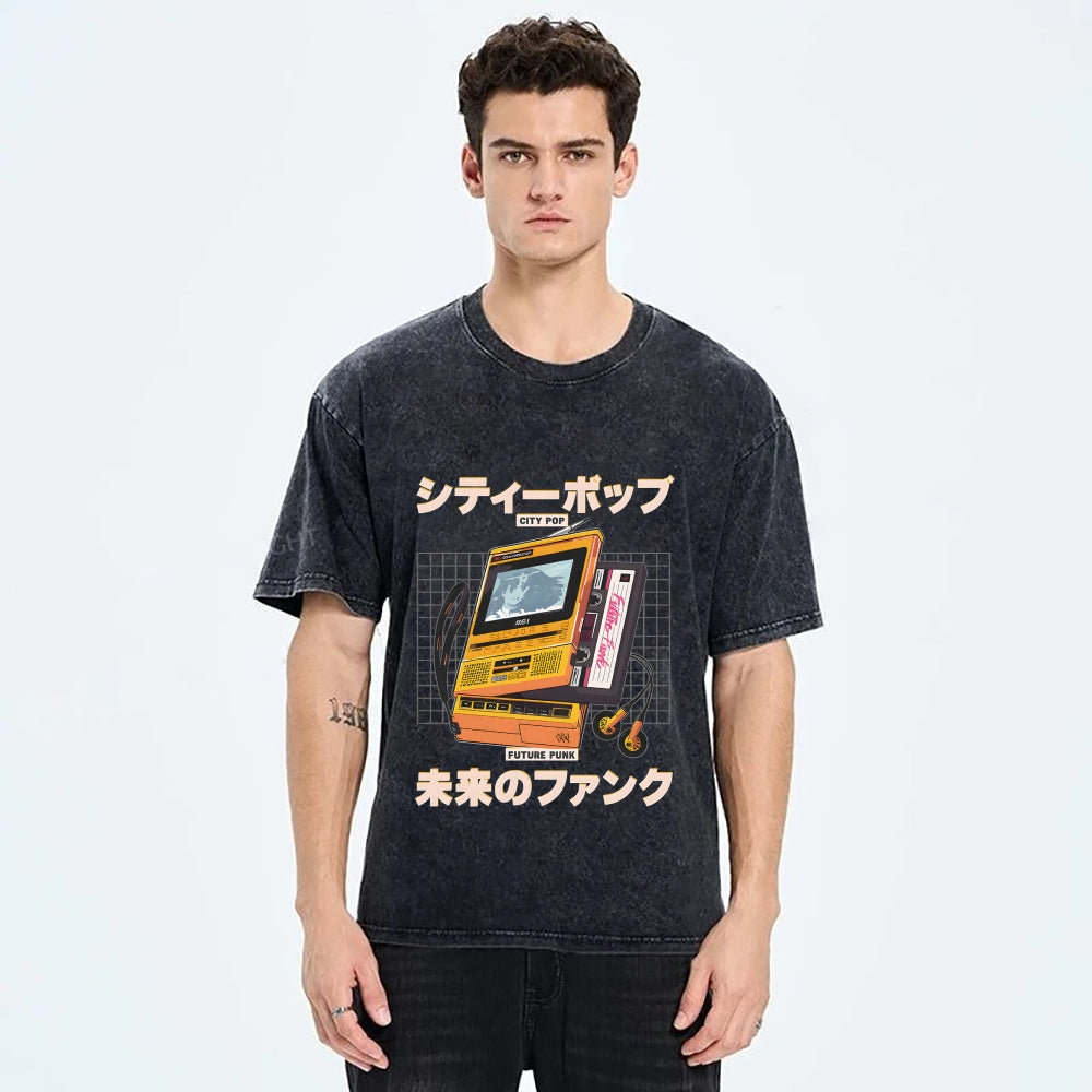 Virtua Wave Black Plastic Desire Washed T-Shirt