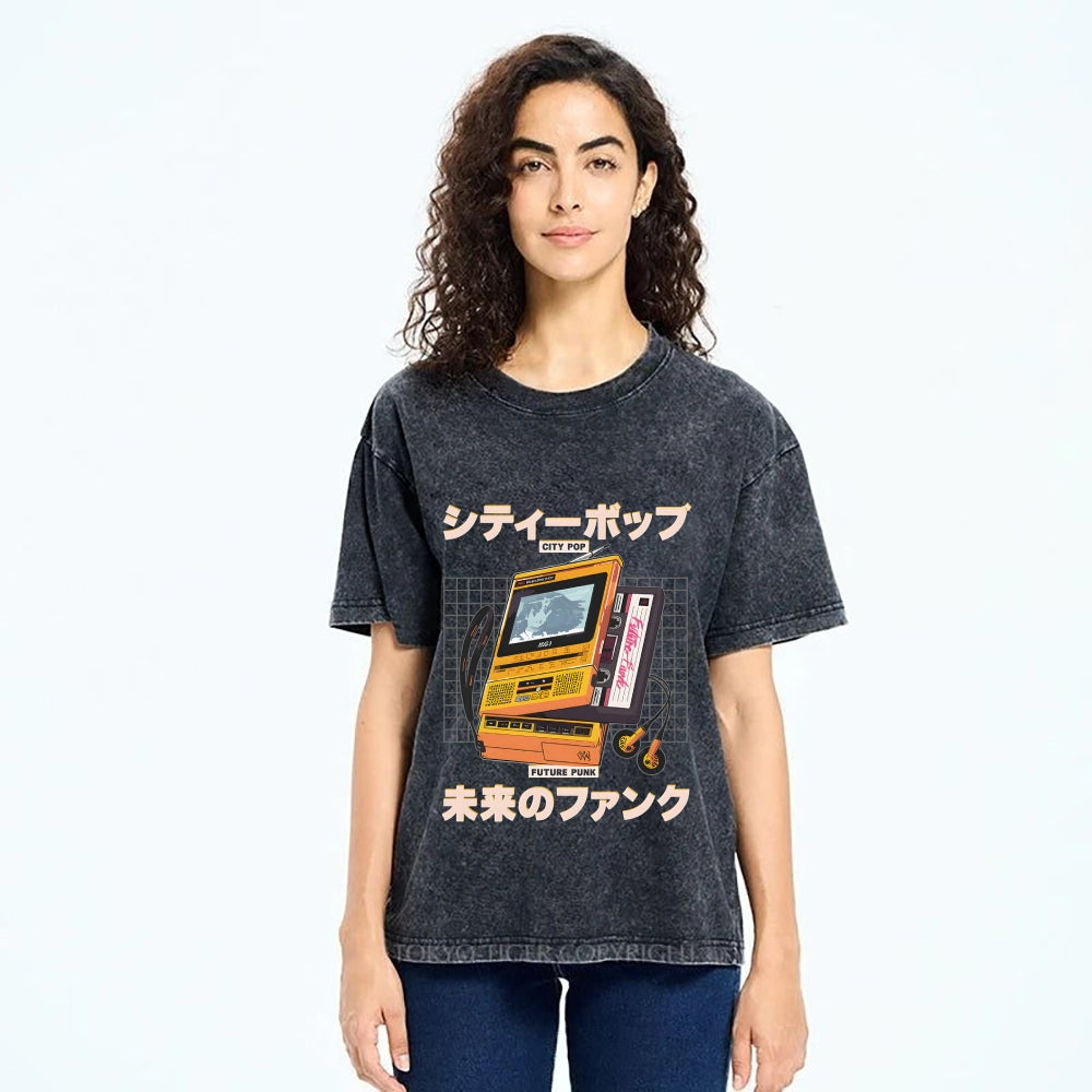 Virtua Wave Black Plastic Desire Washed T-Shirt