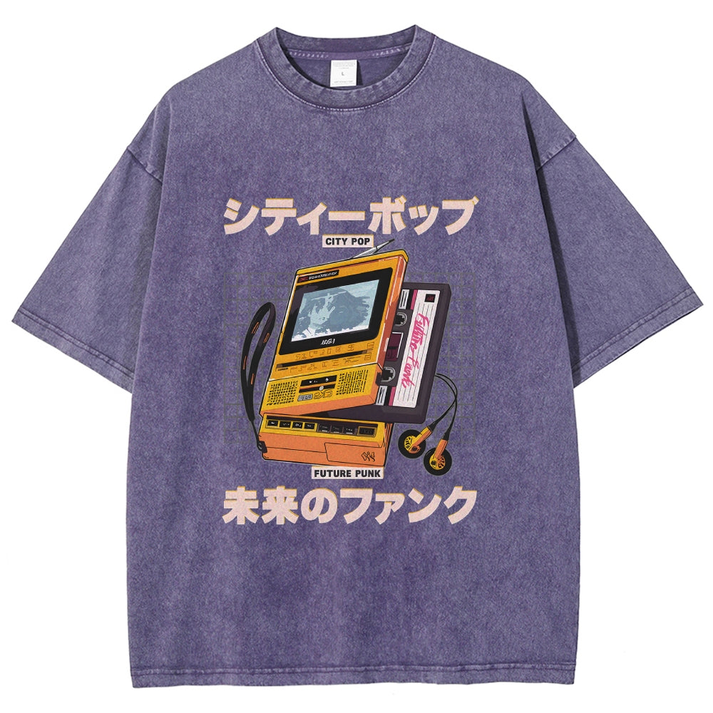Virtua Wave Black Plastic Desire Washed T-Shirt