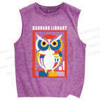 Unisex Bauhaus Library Printed Washed Tank Top