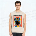 Unisex Bauhaus Library Printed Washed Tank Top