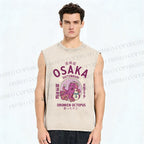 Unisex Osaka Drunken Octopus Printed Washed Tank Top