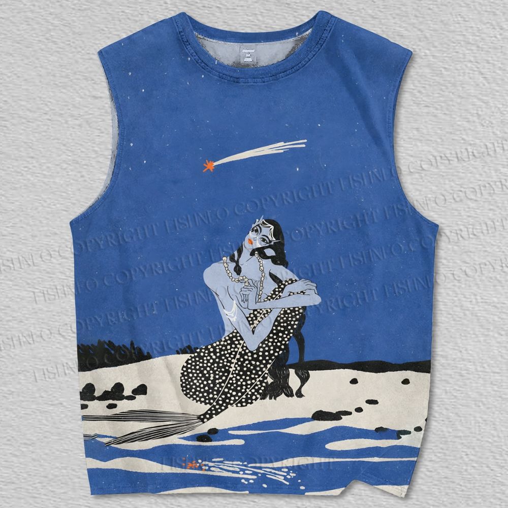 Unisex Falling star Printed Tank Top