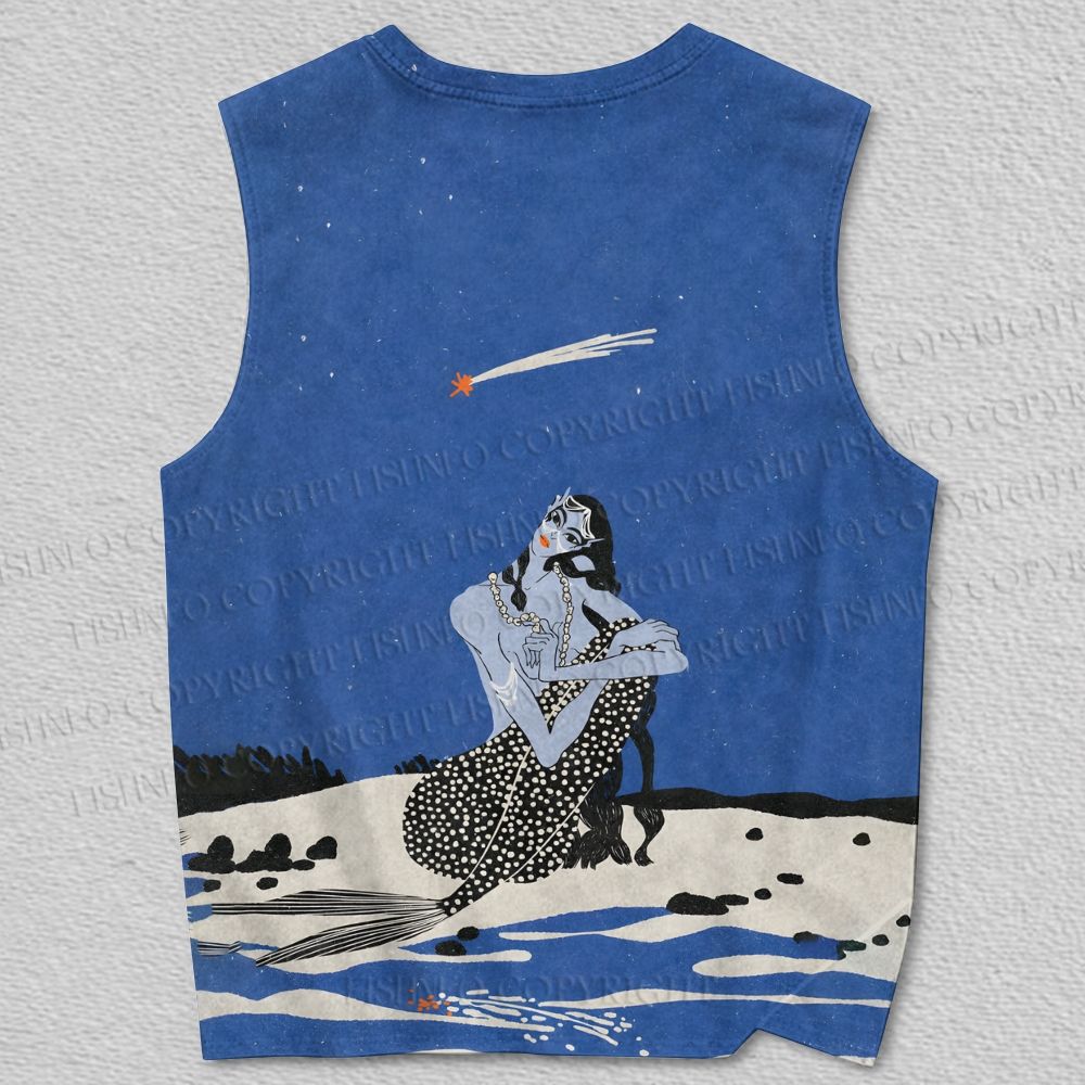 Unisex Falling star Printed Tank Top