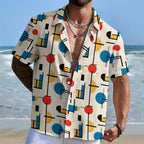 Bauhaus Geometric Printed Hawaiian Shirt