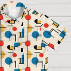 Bauhaus Geometric Printed Hawaiian Shirt