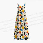 Bauhaus Geometric Printed Maxi Dresses