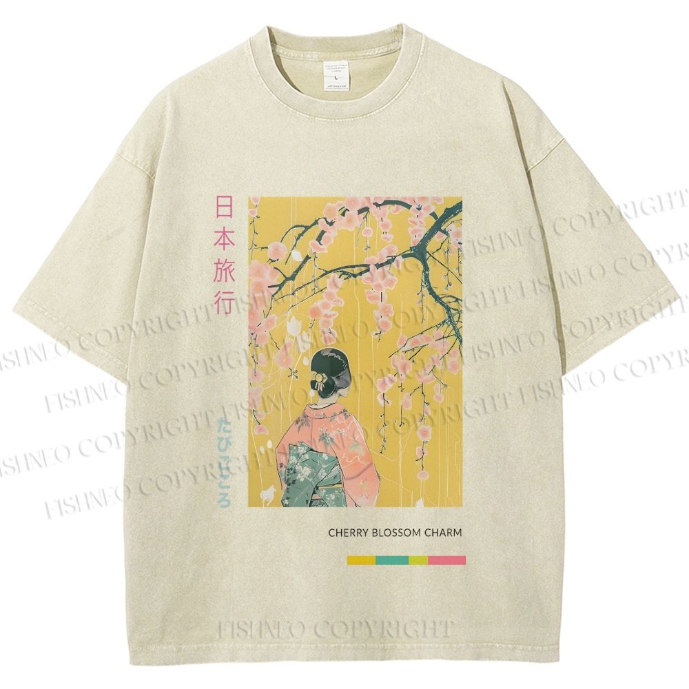 Unisex Hana Akari Printed Washed Tee