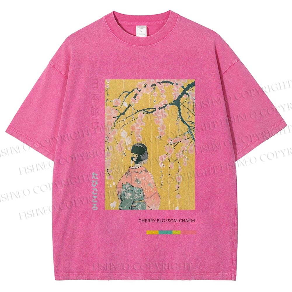 Unisex Hana Akari Printed Washed Tee