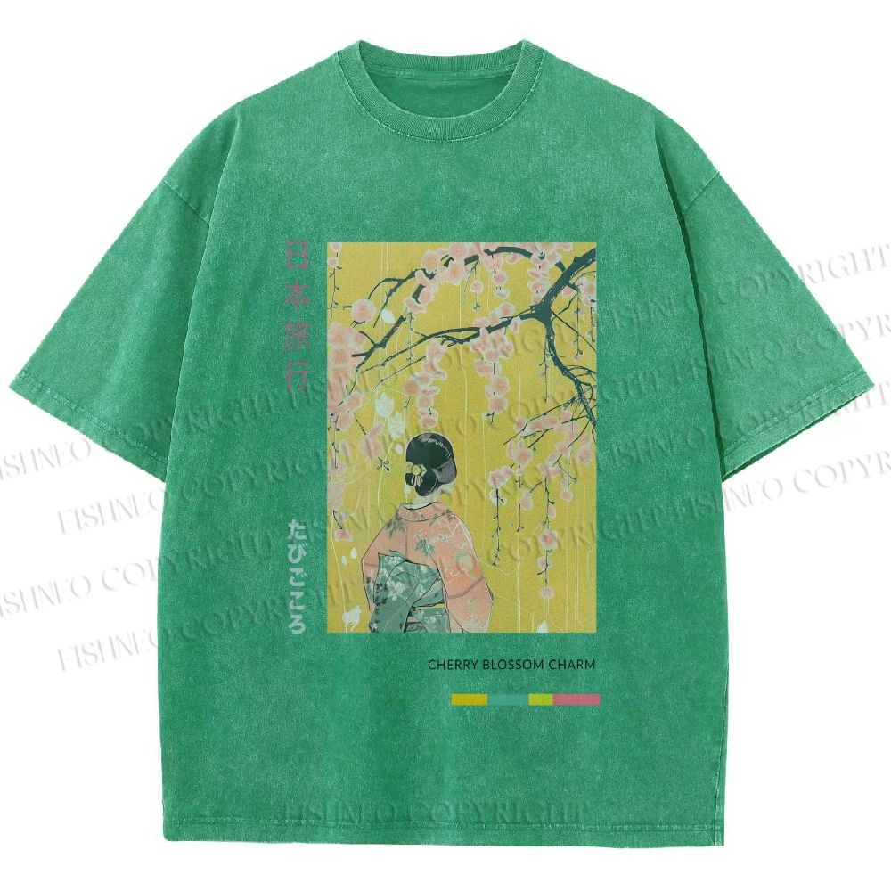 Unisex Hana Akari Printed Washed Tee