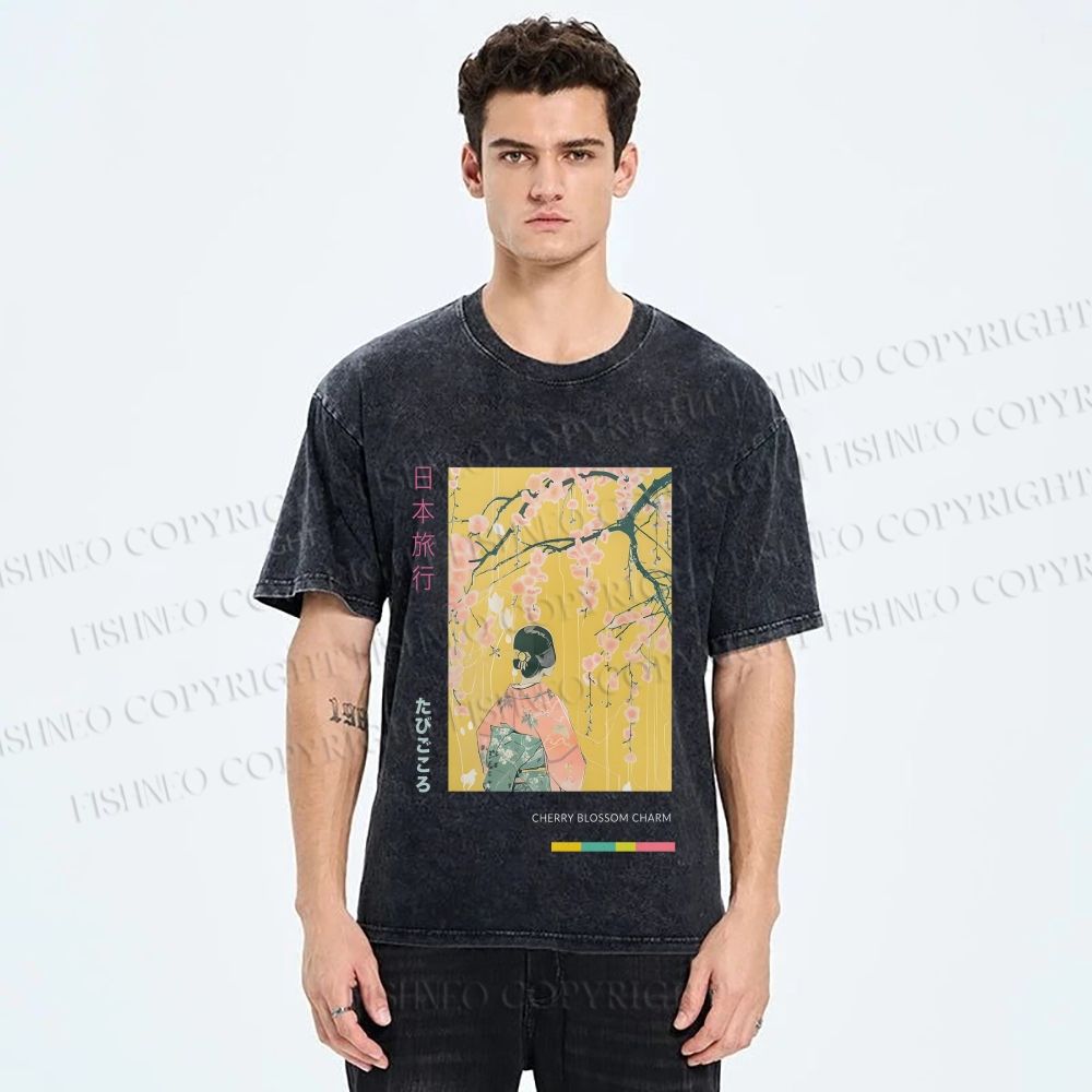 Unisex Hana Akari Printed Washed Tee