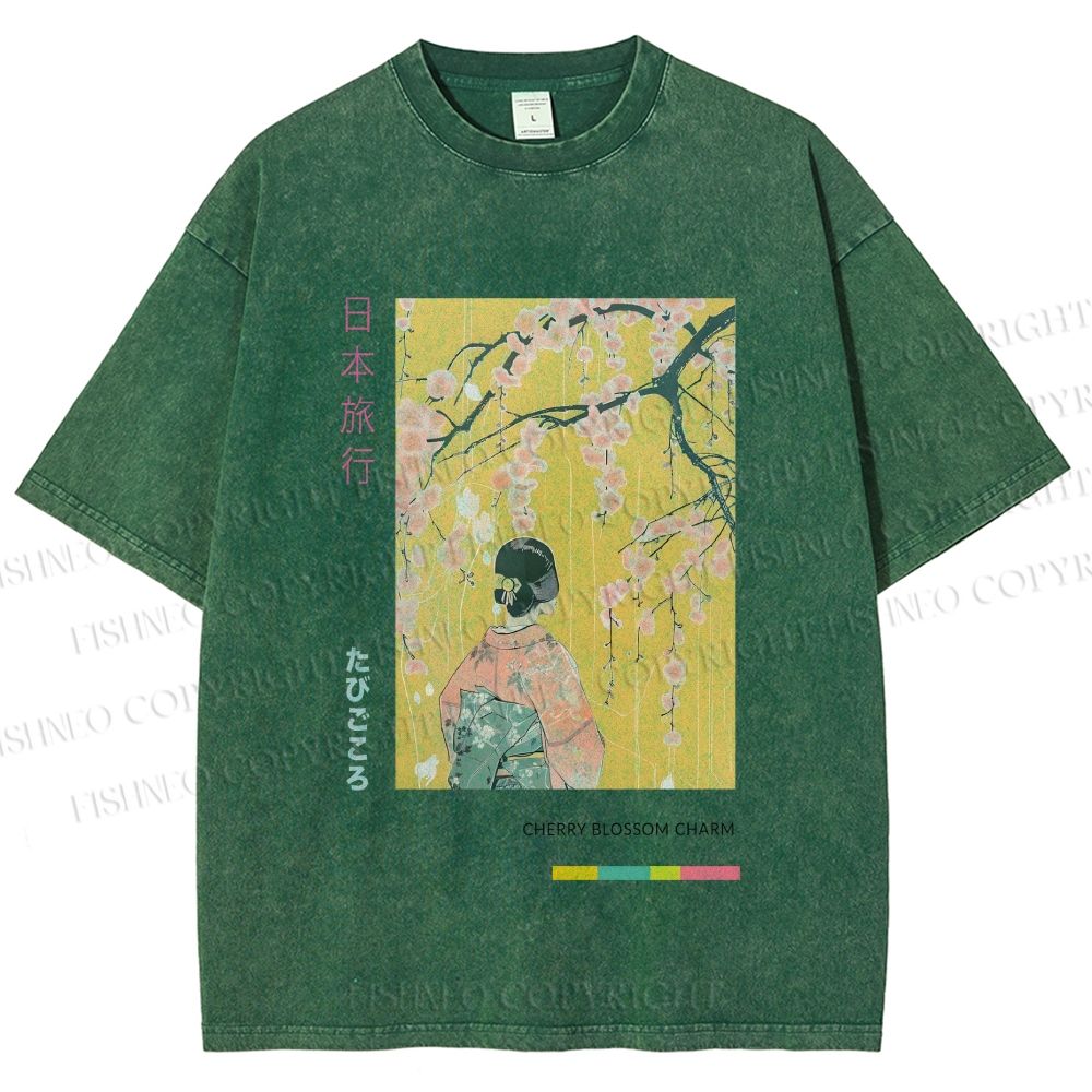 Unisex Hana Akari Printed Washed Tee