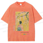 Unisex Hana Akari Printed Washed Tee
