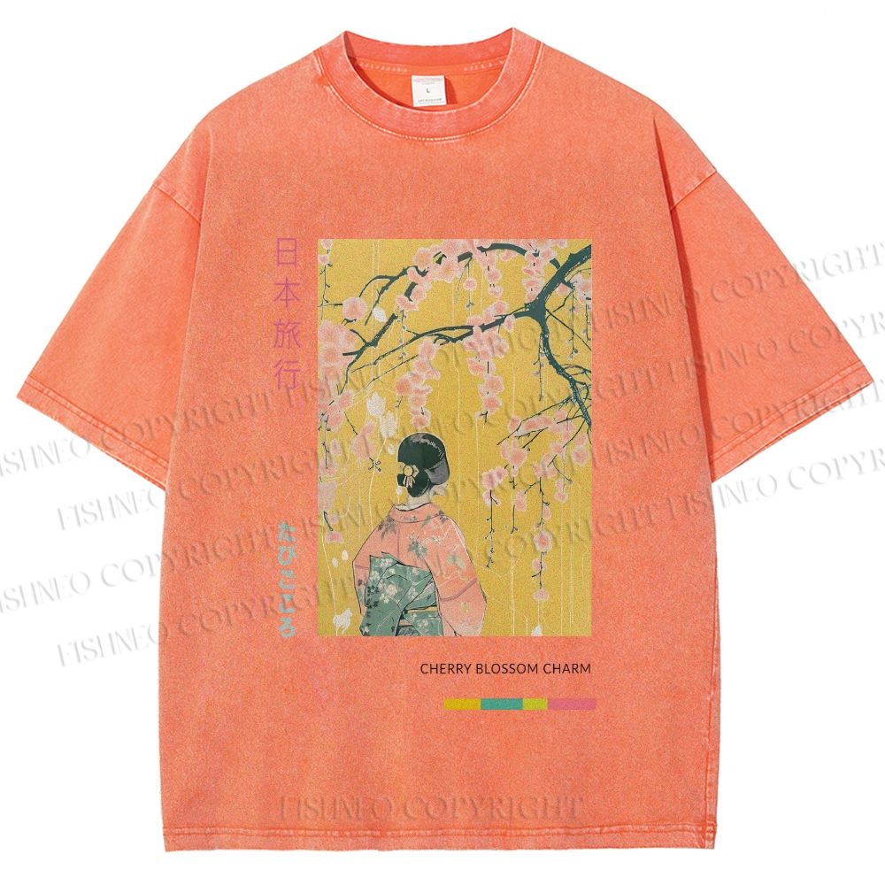 Unisex Hana Akari Printed Washed Tee