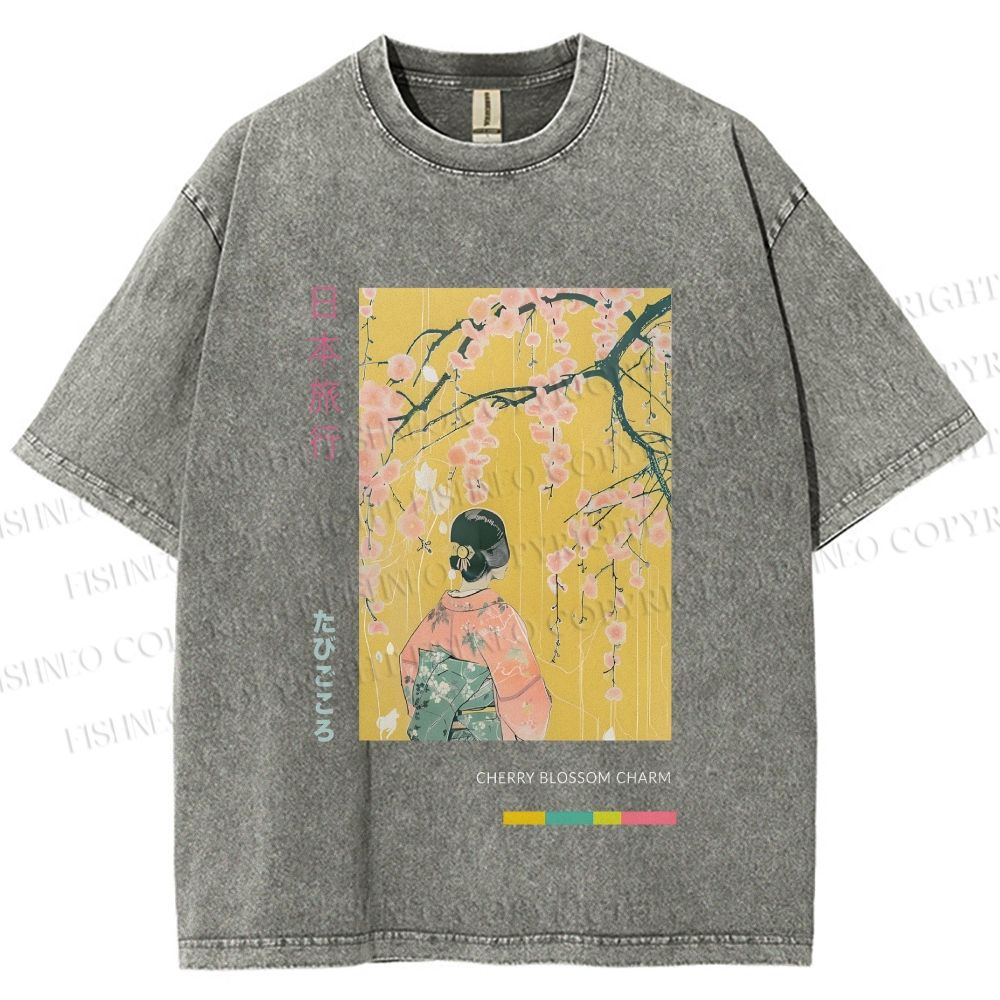 Unisex Hana Akari Printed Washed Tee