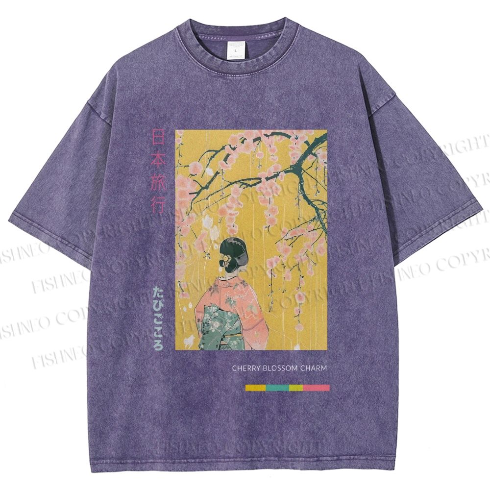 Unisex Hana Akari Printed Washed Tee
