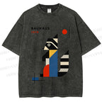 Unisex Bauhaus Raccoon Printed Washed Tee