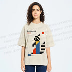 Unisex Bauhaus Raccoon Printed Washed Tee