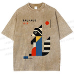 Unisex Bauhaus Raccoon Printed Washed Tee