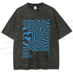 Unisex Bauhaus Waves Printed Washed Tee