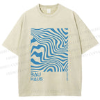 Unisex Bauhaus Waves Printed Washed Tee