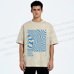 Unisex Bauhaus Waves Printed Washed Tee