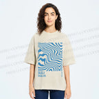 Unisex Bauhaus Waves Printed Washed Tee