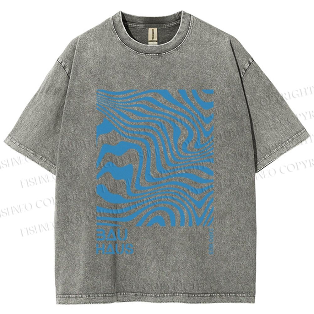 Unisex Bauhaus Waves Printed Washed Tee