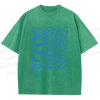 Unisex Bauhaus Waves Printed Washed Tee