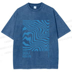 Unisex Bauhaus Waves Printed Washed Tee