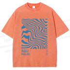 Unisex Bauhaus Waves Printed Washed Tee