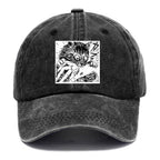 Creepy Cat Anime Horror Anteater Washed Cap