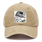 Creepy Cat Anime Horror Anteater Washed Cap